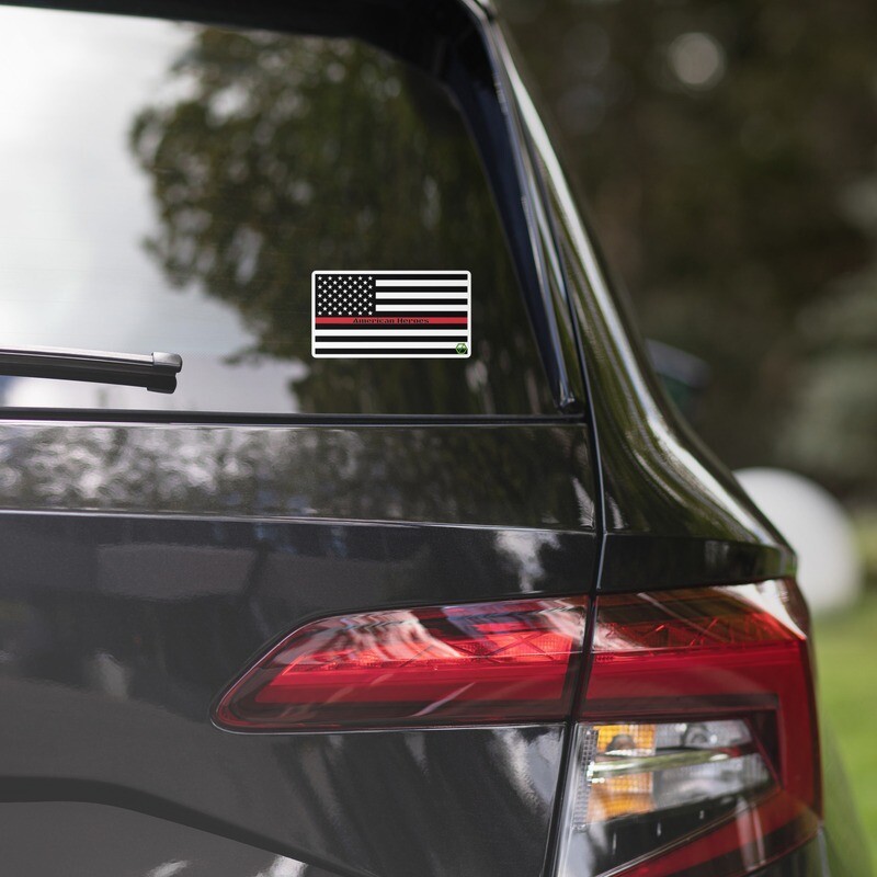Red Line Bubble-Free Stickers