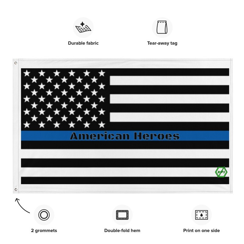 Blue Line American Flag (34"x56" - Only in black)