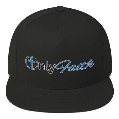 Only Faith Mock-Flat Bill Cap, Color: Black