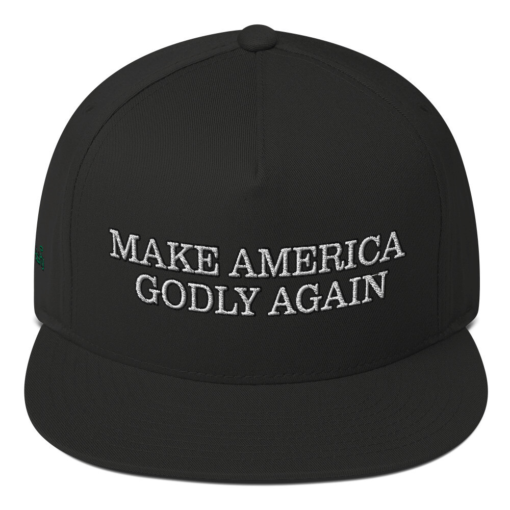 Christian Mock MAGA-Flat Bill Cap, Color: Black