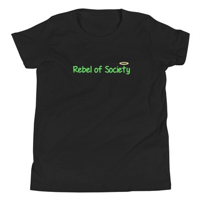 Christian Rebel of Society (Original Design) Youth Short Sleeve T-Shirt (In 10+ Colors & Sizes S-XL)