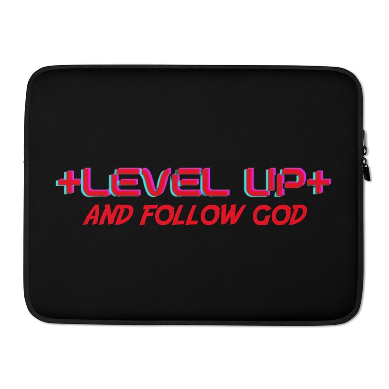 Level Up and Follow God-Laptop Sleeve