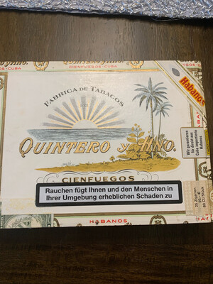 Quintero Panetelas (Disc.) 1999 Dress Box of 25 , (PARTIAL BOX) 24 cigars remaining - VINTAGE COLLECTION 