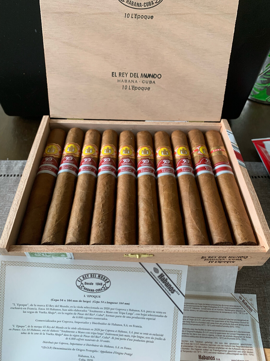 El Rey del Mundo Exclusive Francia 50 Anniversary L’Epoque RE 2020 COPROVA Numbered 