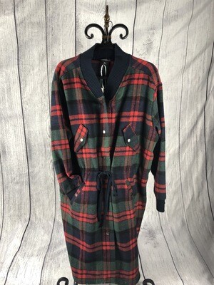 Plaid pattern multi coat with pocket detail