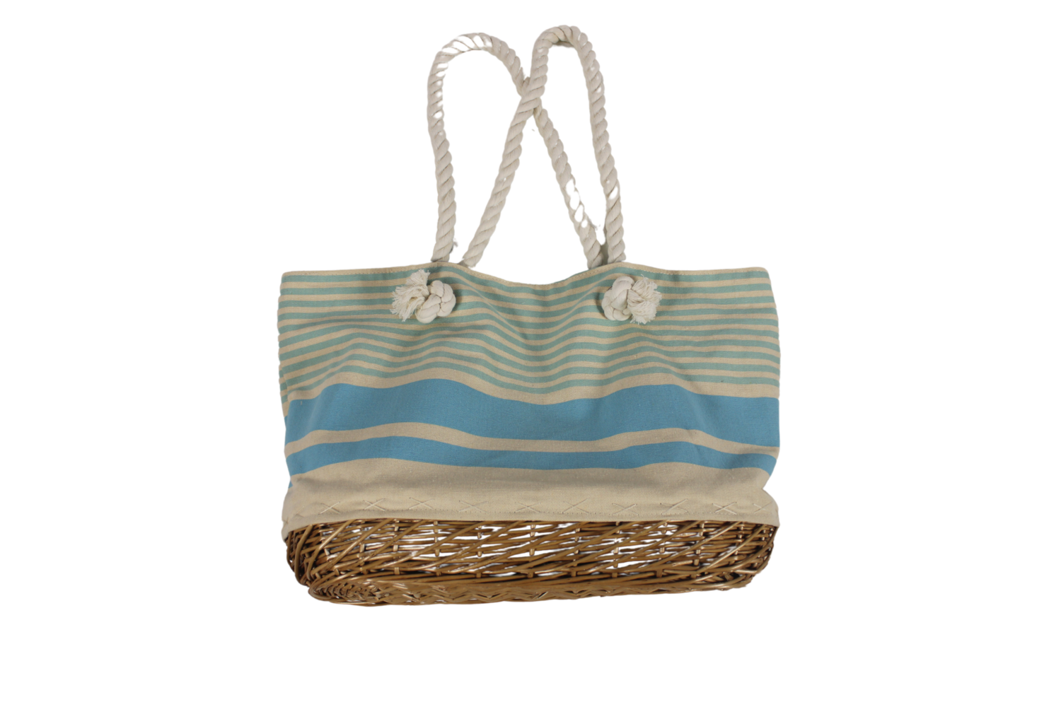 Ropes and Stripes Tote w/Basket Bottom