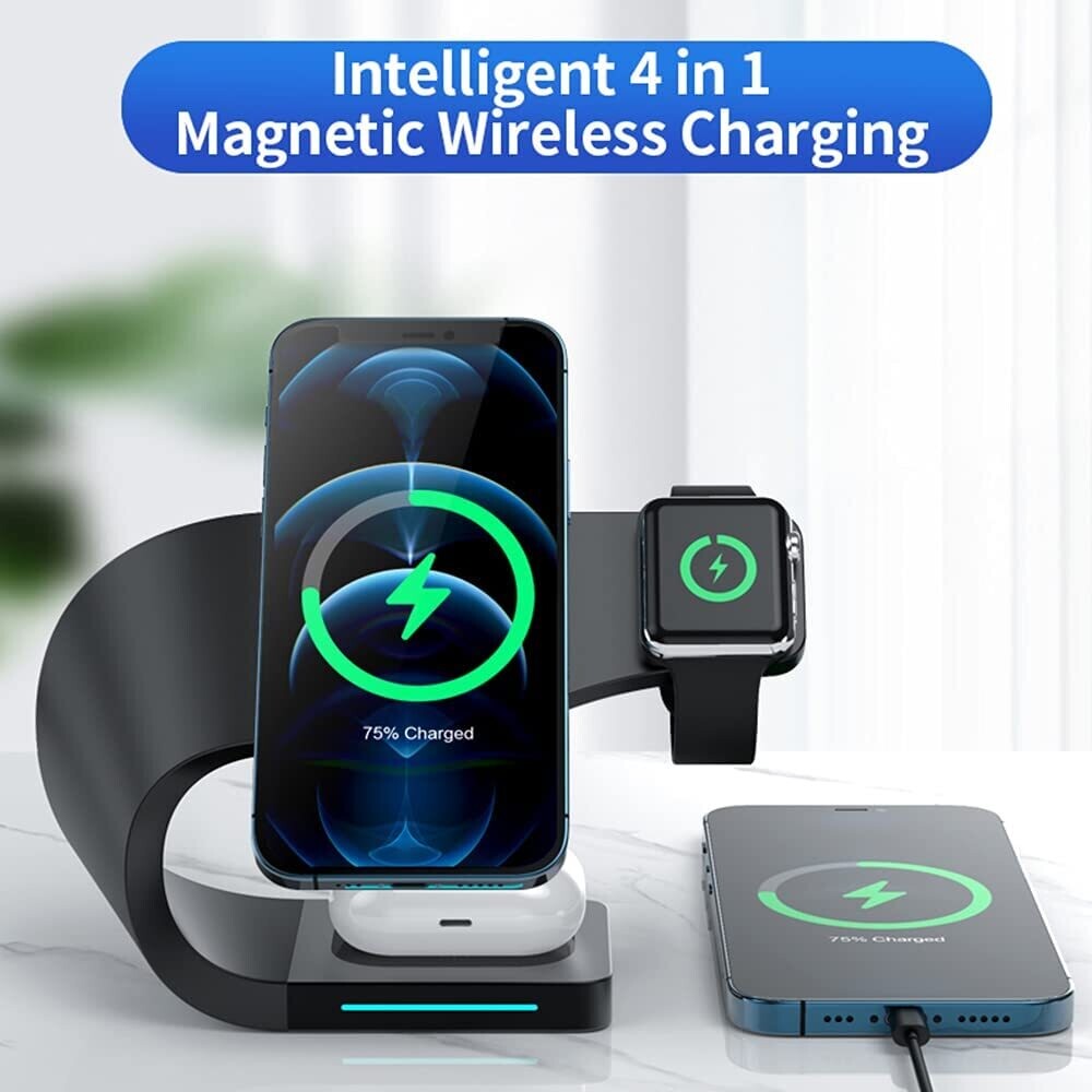 4 in 1 Magnetic Wireless Charging Station for iPhone, Apple iWatch, Airpods