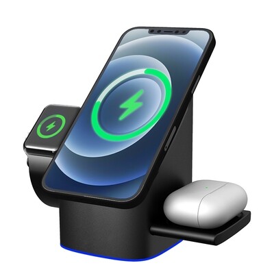 3 in 1 Foldable Magnetic Wireless charging station.