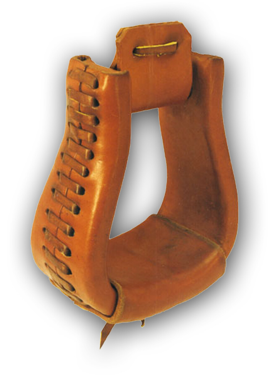 Leather Covered Bell Overshoe Stirrups