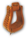 Leather Covered Visalia Overshoe Stirrups