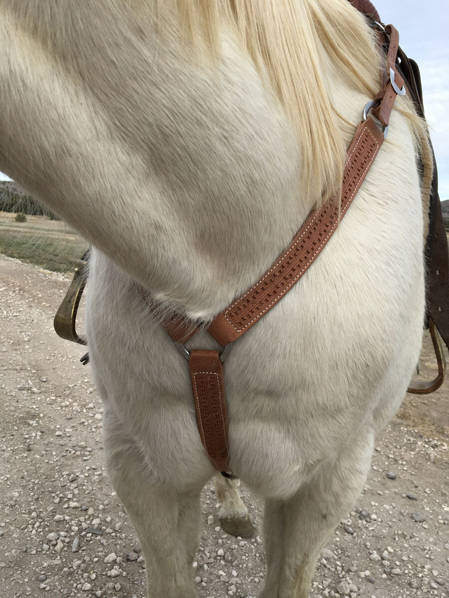 Carlos Rough Out Narrow Three Ring Breast Collar 