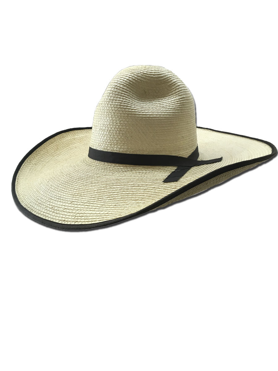 Palm Leaf Two Dot Hat with Bound Edge Brim