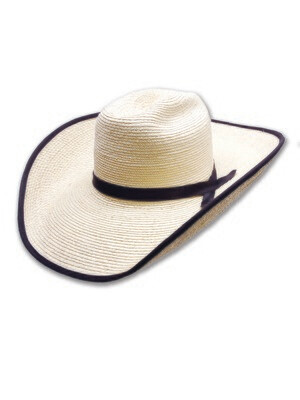 Palm Leaf West Texas Hat with Bound Edge Brim