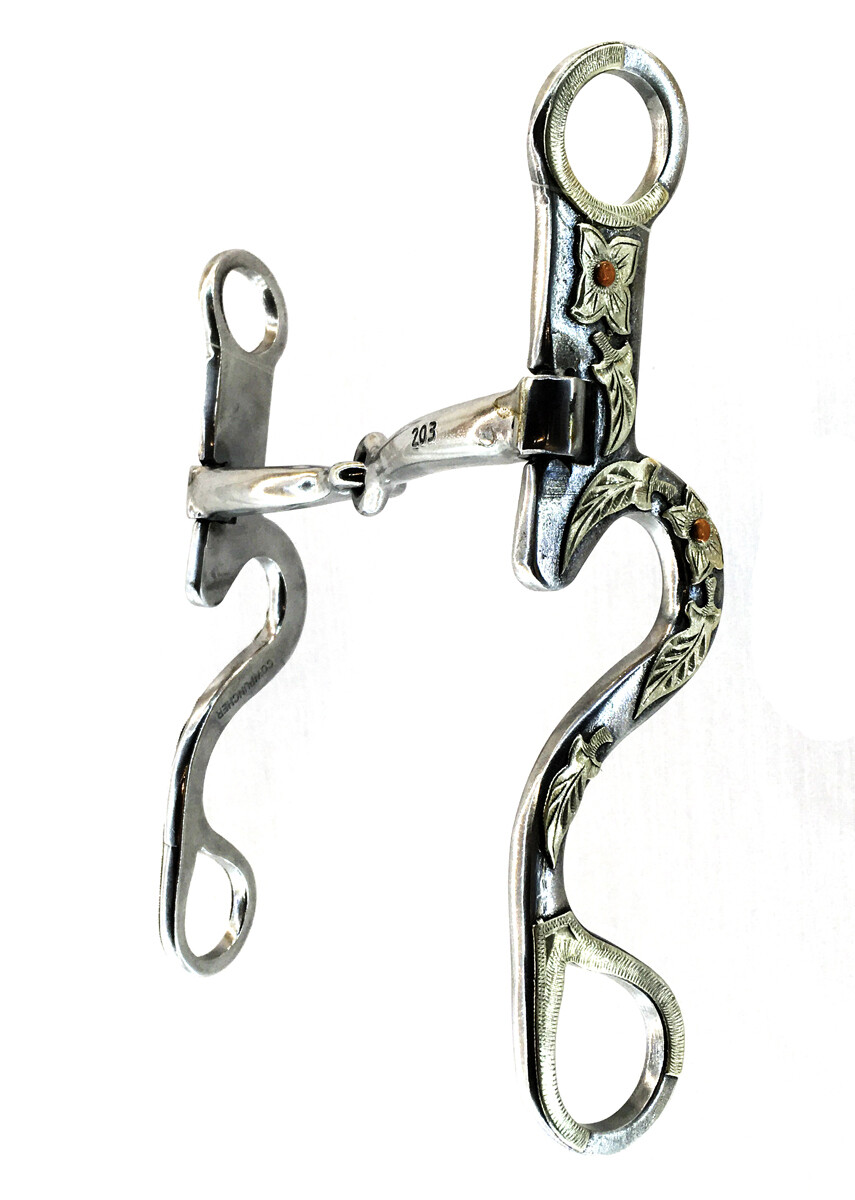 Floral Snaffle with Dogbone 6 1/4" Cheek CP218
