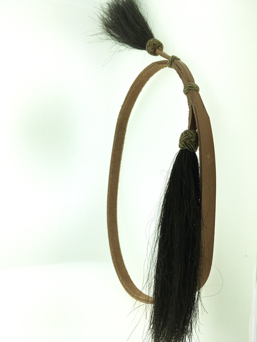 Leather Hatband with Rawhide Knots & Horsehair Tassel