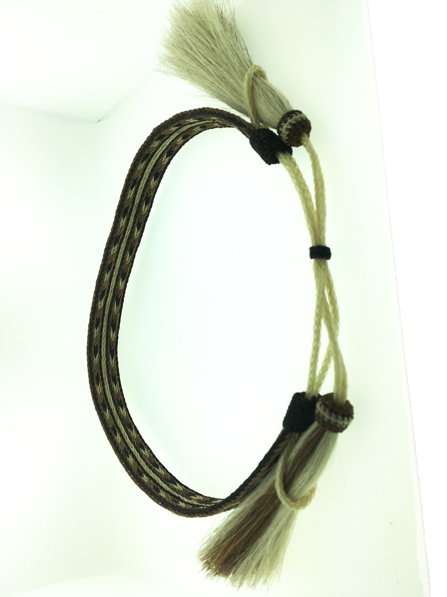 7 Strand Hatband brown, black, &amp; white #5 HH07