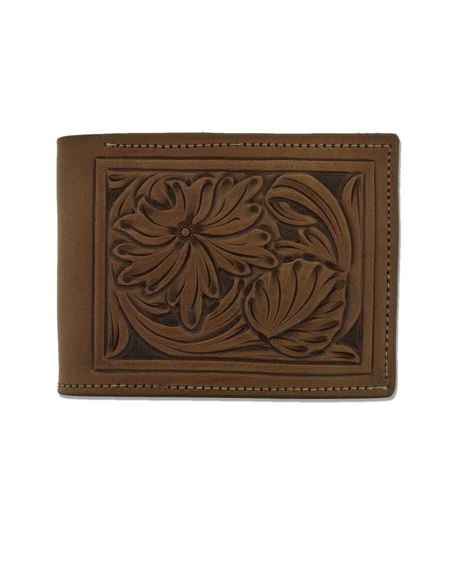 Billfold Flower Carved 