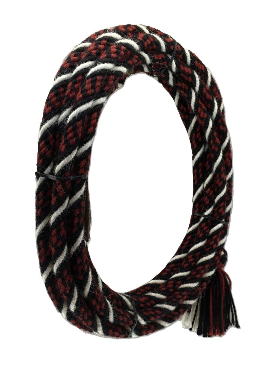 6 Strand Alpaca Mecate 22' x 5/8" Black, Red, & White