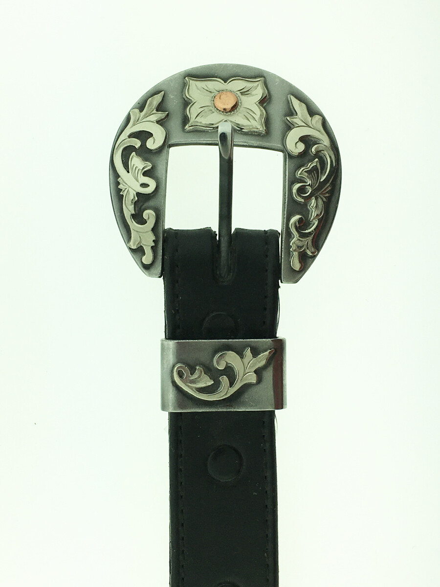 3/4" Buckle with Scrolls & Flowers