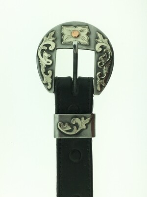 1" Buckle with Scrolls & Flowers