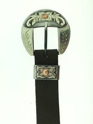 5/8" Buckle with Wheat & Flowers
