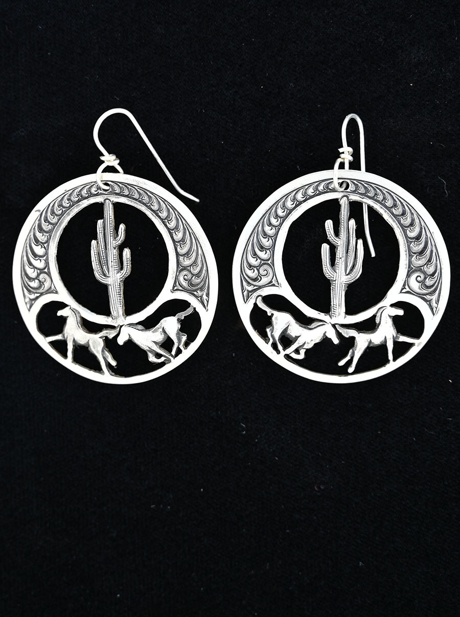 Saguaro Running Horse Earrings