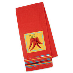 Chilis Embellished Dishtowel