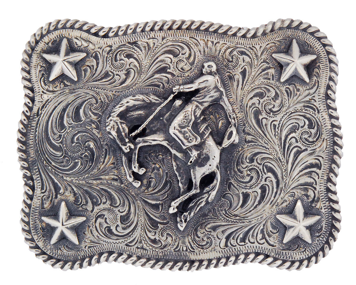 32-1010 Trophy Bucking Bronc Buckle with Rope Edge