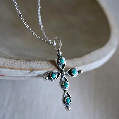 Giulia Cross Necklace 16&quot; -18&quot;