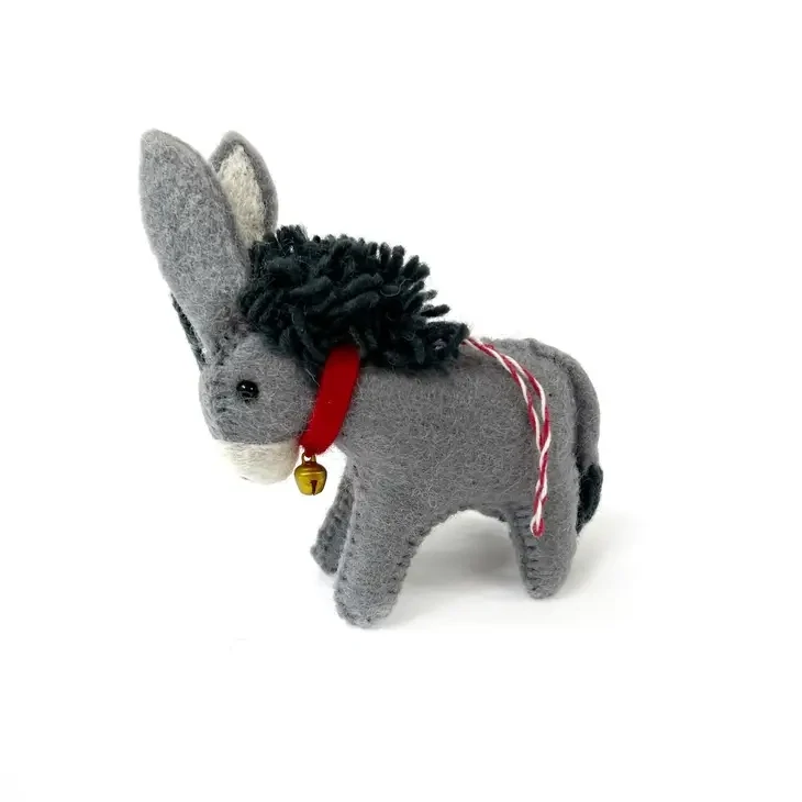 Donkey Felt Wool Ornament 