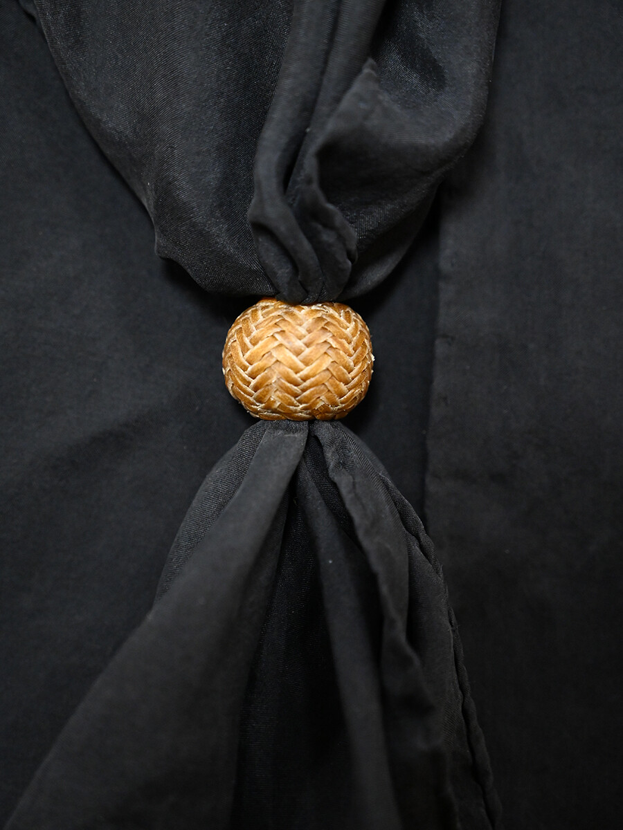 Rawhide Scarf Slide -Natural