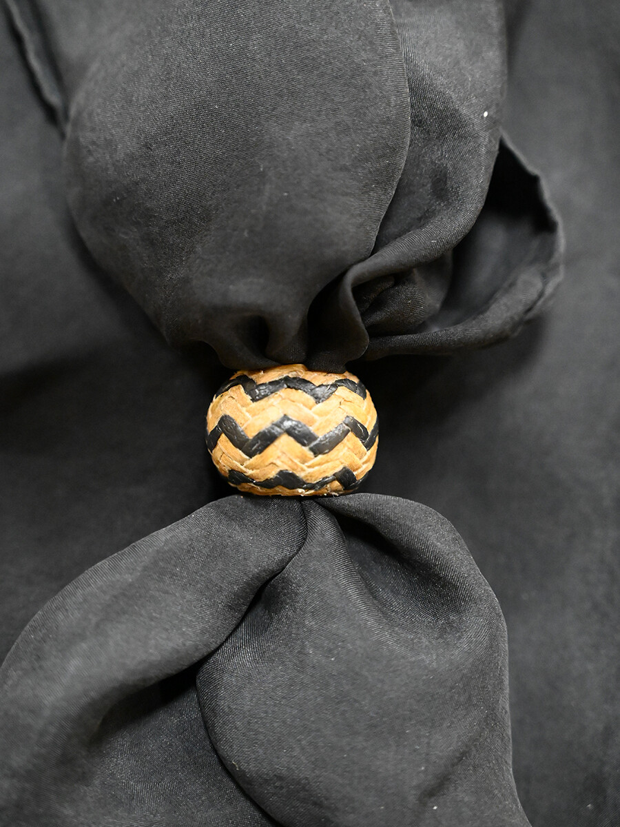 Rawhide Scarf Slide -Natural and Black