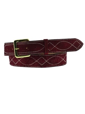 Red Saddle Stitched Belt