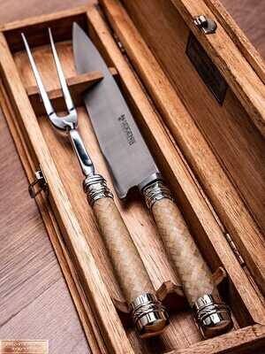 Rawhide Carving Knife and Fork Set