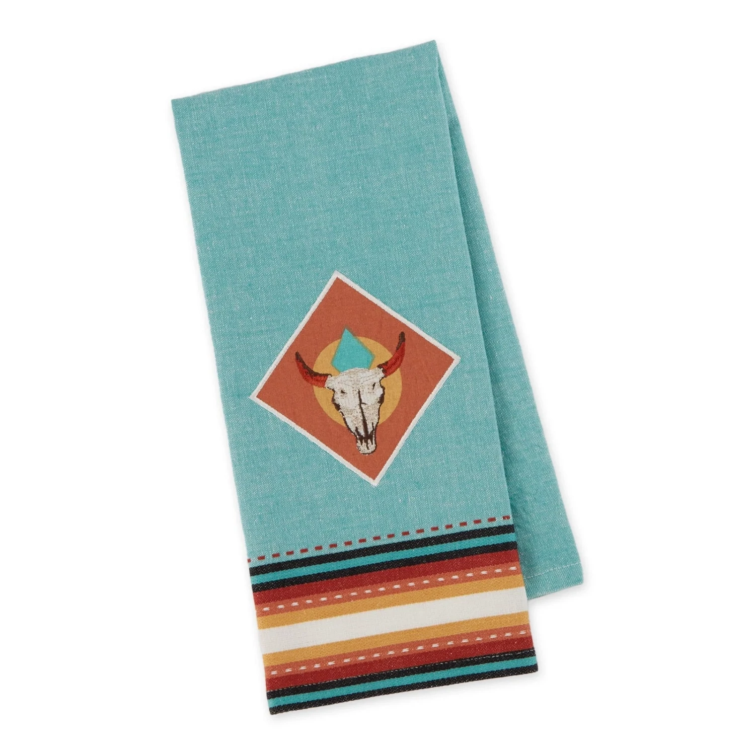 Steer Skull Embroidered Dish Towels