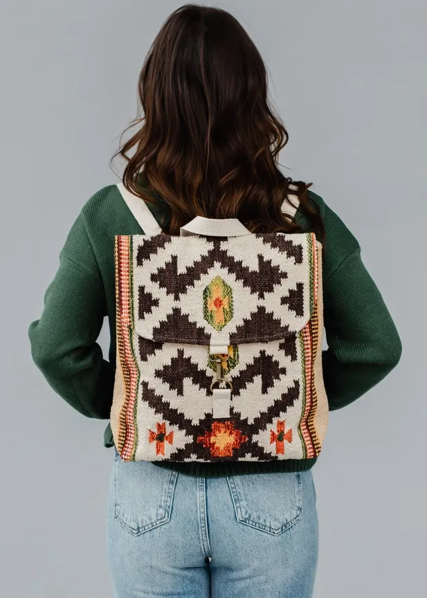 Aztec Backpack Tan and Brown