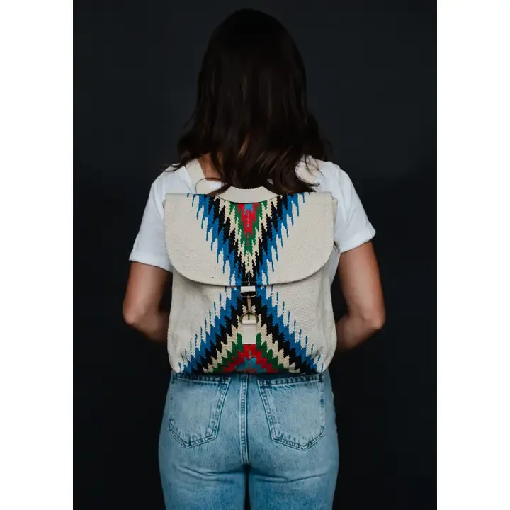 Aztec Backpack Beige &amp; Multicolored 