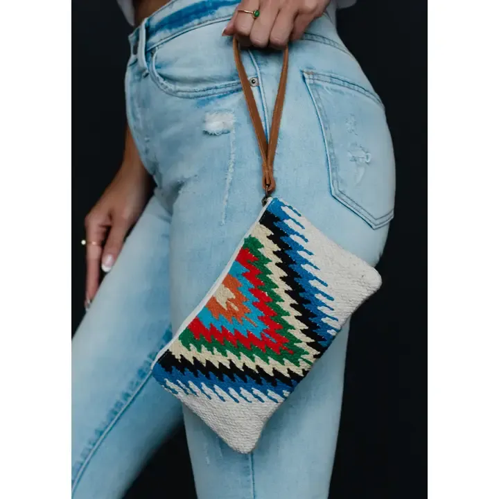 Aztec Wristlet Beige Multicolored 