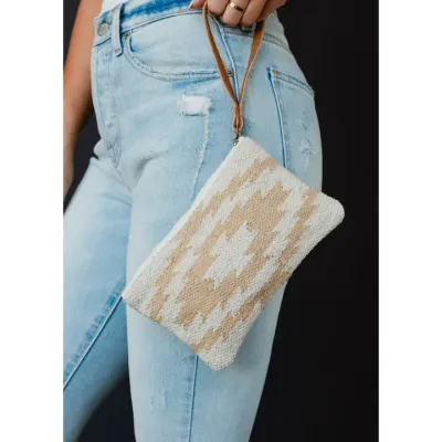 Aztec Wristlet Cream and Tan