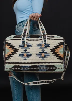 Aztec Duffle Tan, Brown and Blue