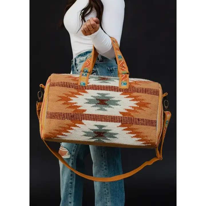 Aztec Duffle Brown, Rust and Teal