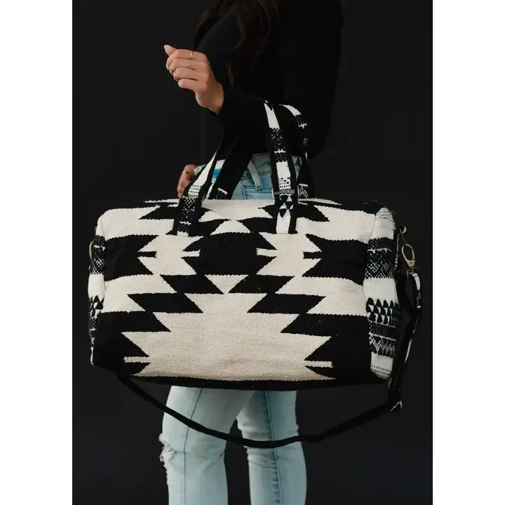 Aztec Duffle Black and Cream 