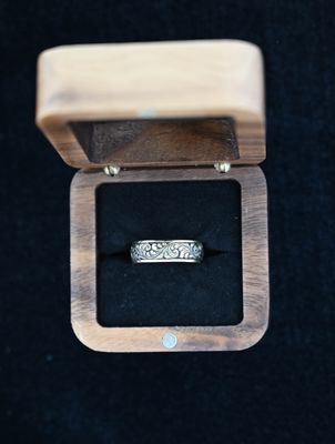 14k Gold Engraved Wedding Ring 6mm