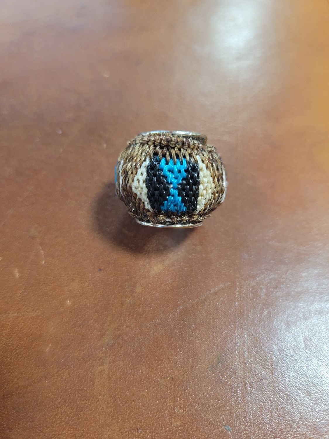 Horse Hair Scarf Slide Turquoise #2 