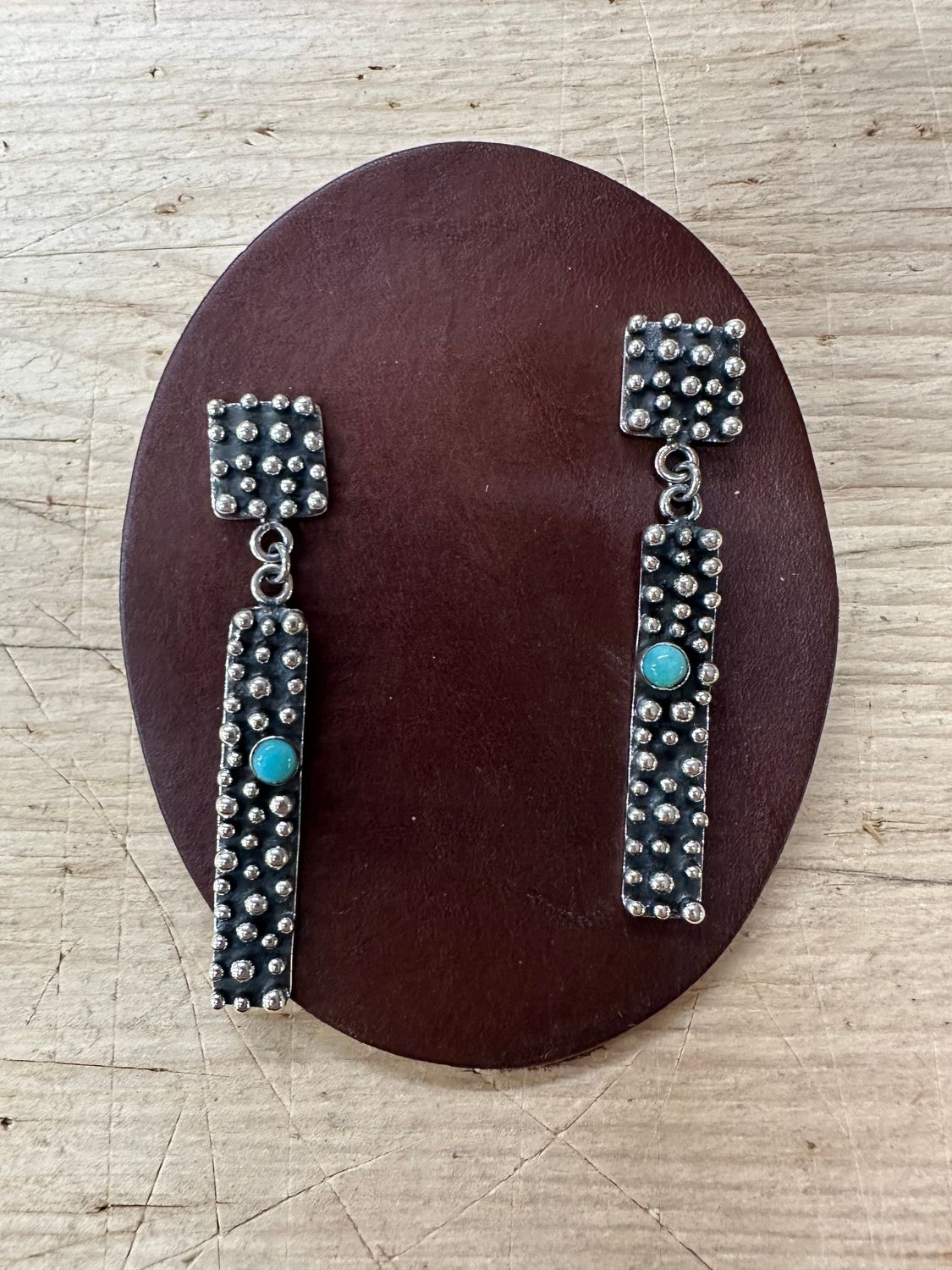 Turquoise and Sterling Bead Post Earrings
