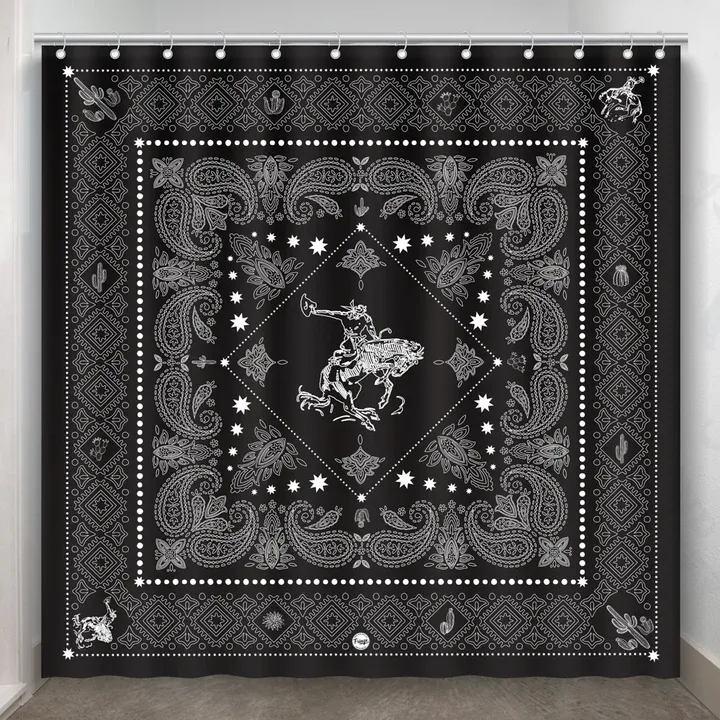 Bandito Bandana Black Shower Curtain