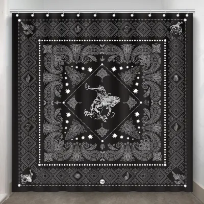 Bandito Bandana Black Shower Curtain