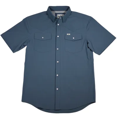 Ferrell Men&#39;s Blue Short Sleeve Snap Shirt