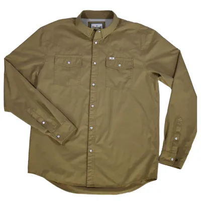Ferrell Men&#39;s Khaki Long Sleeve Snap Shirt