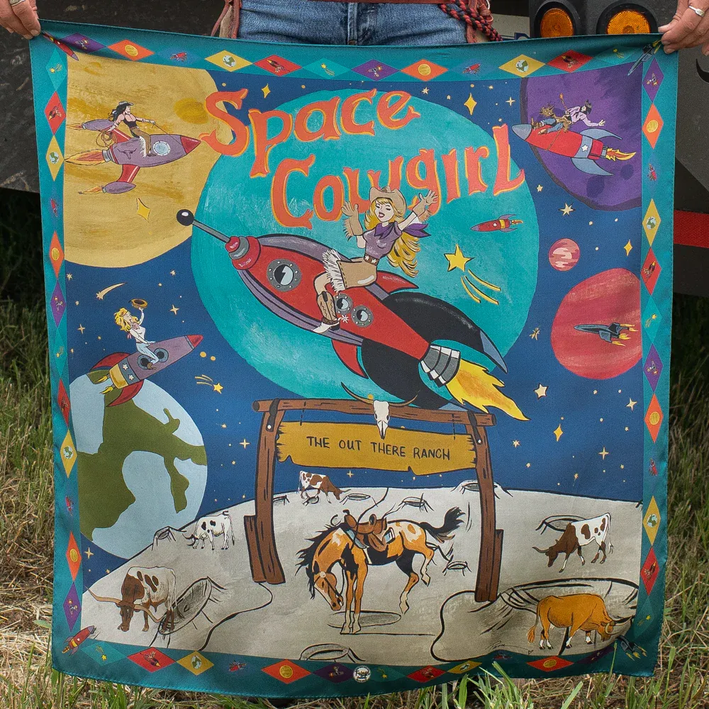 Space Cowgirl Wild Rag 35&quot; x 35&quot;